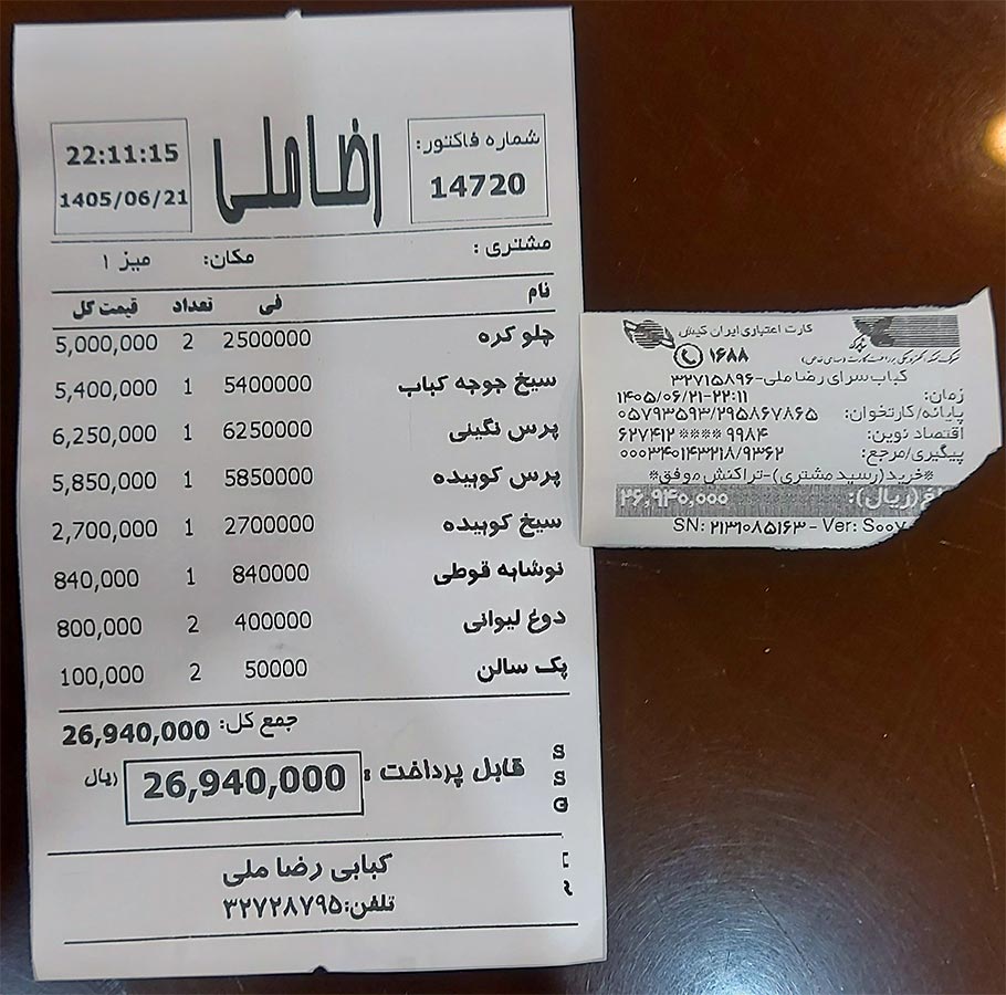 قیمت کباب کرج
