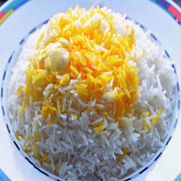 برنج آبکش با ته دیگ مجلسی ایرانی
