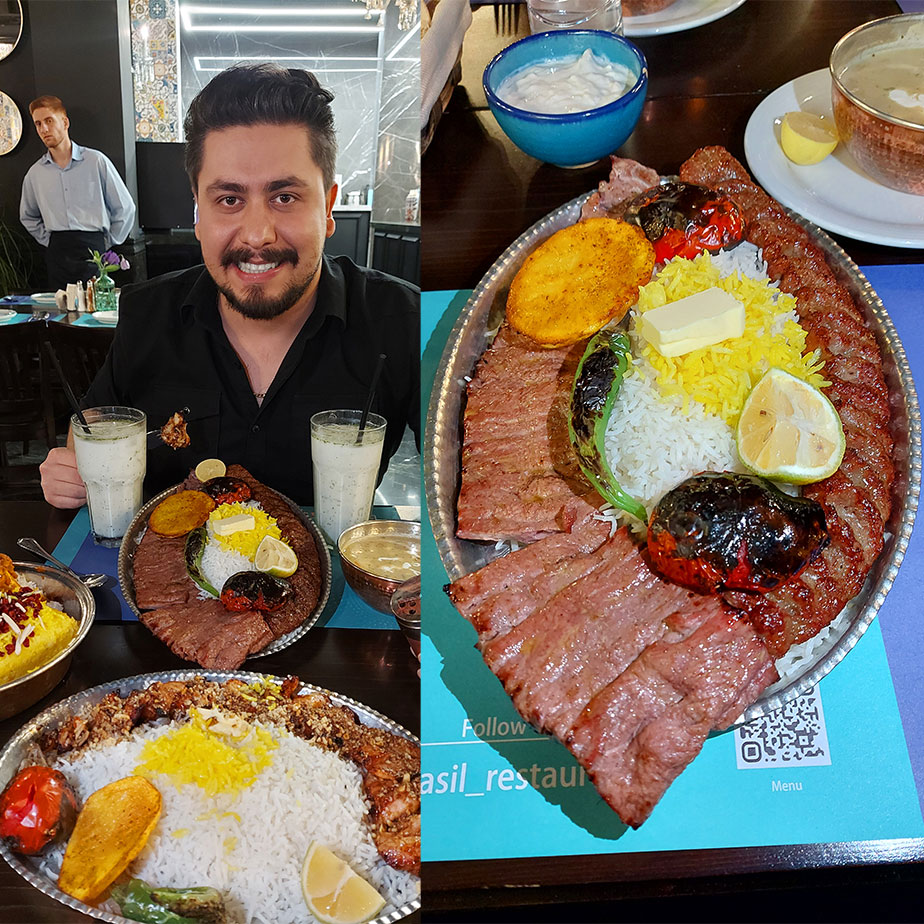 رستوران اصیل در الهیه تهران با چلو کباب سلطانی برگ