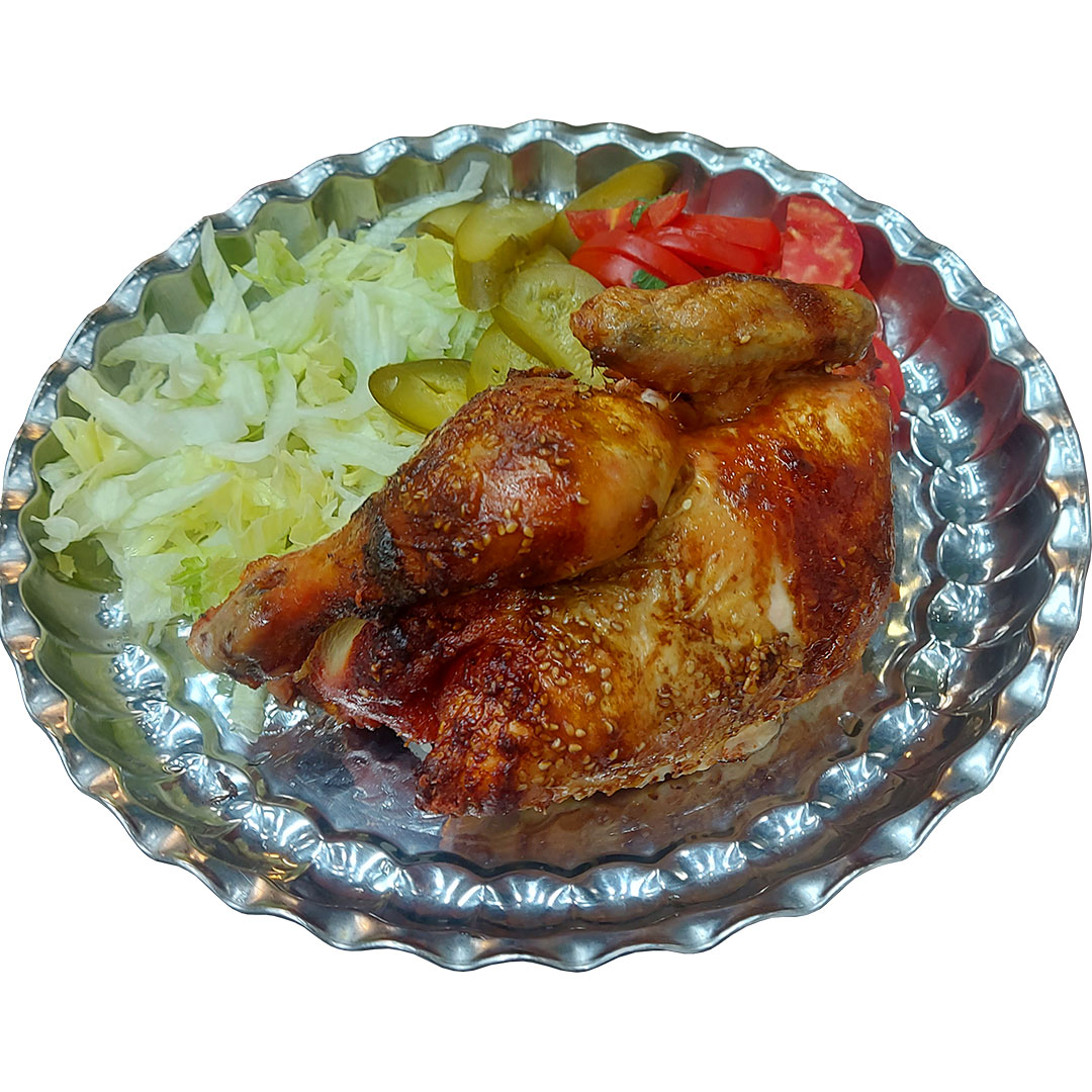 سینی استیل گرد لبه دار مدل مرغ فروشی سلماس