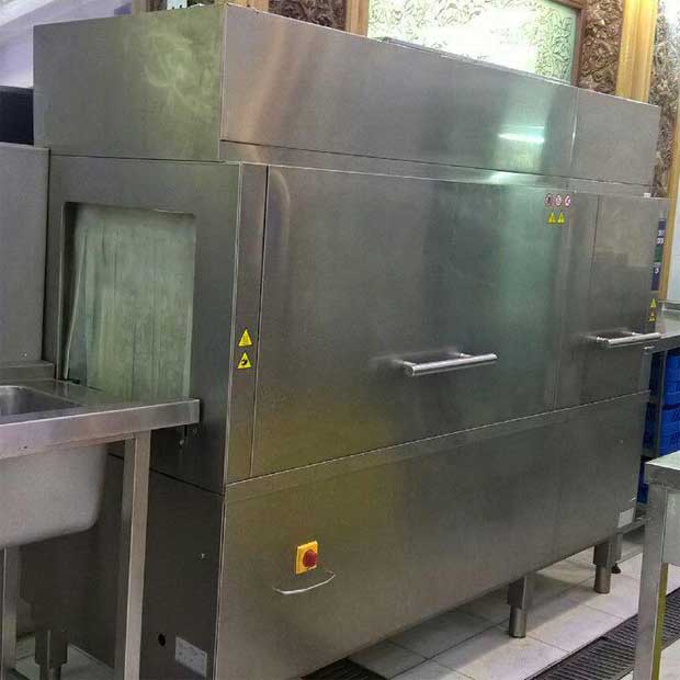 ماشین ظرفشویی صنعتی دوهزار بشقاب تونلی گرمکن دار زانوسی ایتالیا