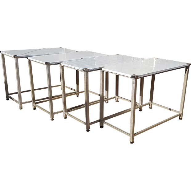 میز کار رویه استیل پایه آهنی طول 120 سانتیمتر
