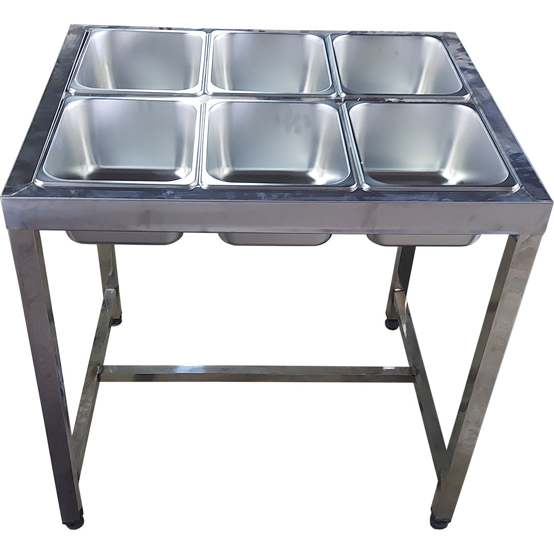 پایه میز بنماری استیل با ظرفیت شش بنماری یک دوم
