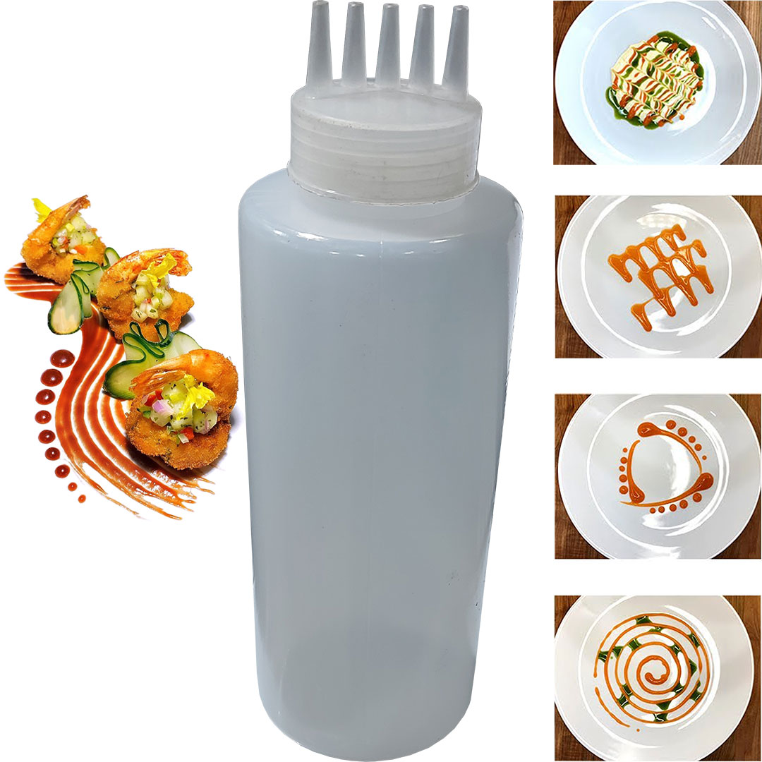 پمپ سس پلاستیکی 5 سر 1200 میلی لیتری گارنیش بشقاب