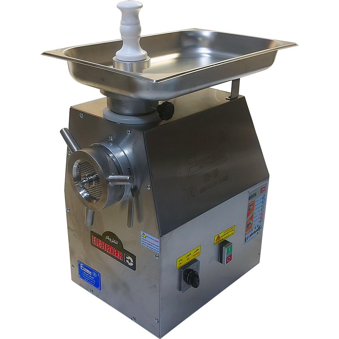 چرخ گوشت گلویی استیل گیربکسی رومیزی صنعتی الکتروکار تیغه 32 مدل EC-10